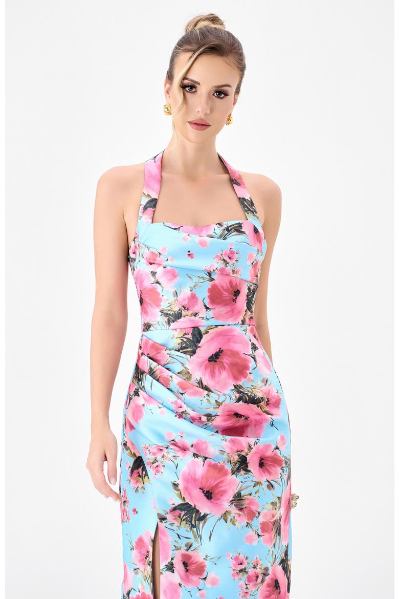 Dillian Halter Midaxi, Alternate, color, BLUE/PINK PRINT