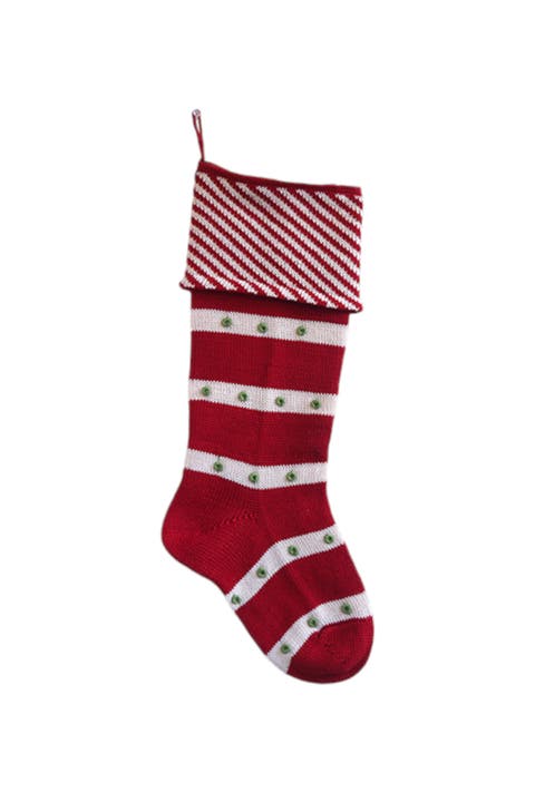 Diagonal Stripe Cuff Stocking
