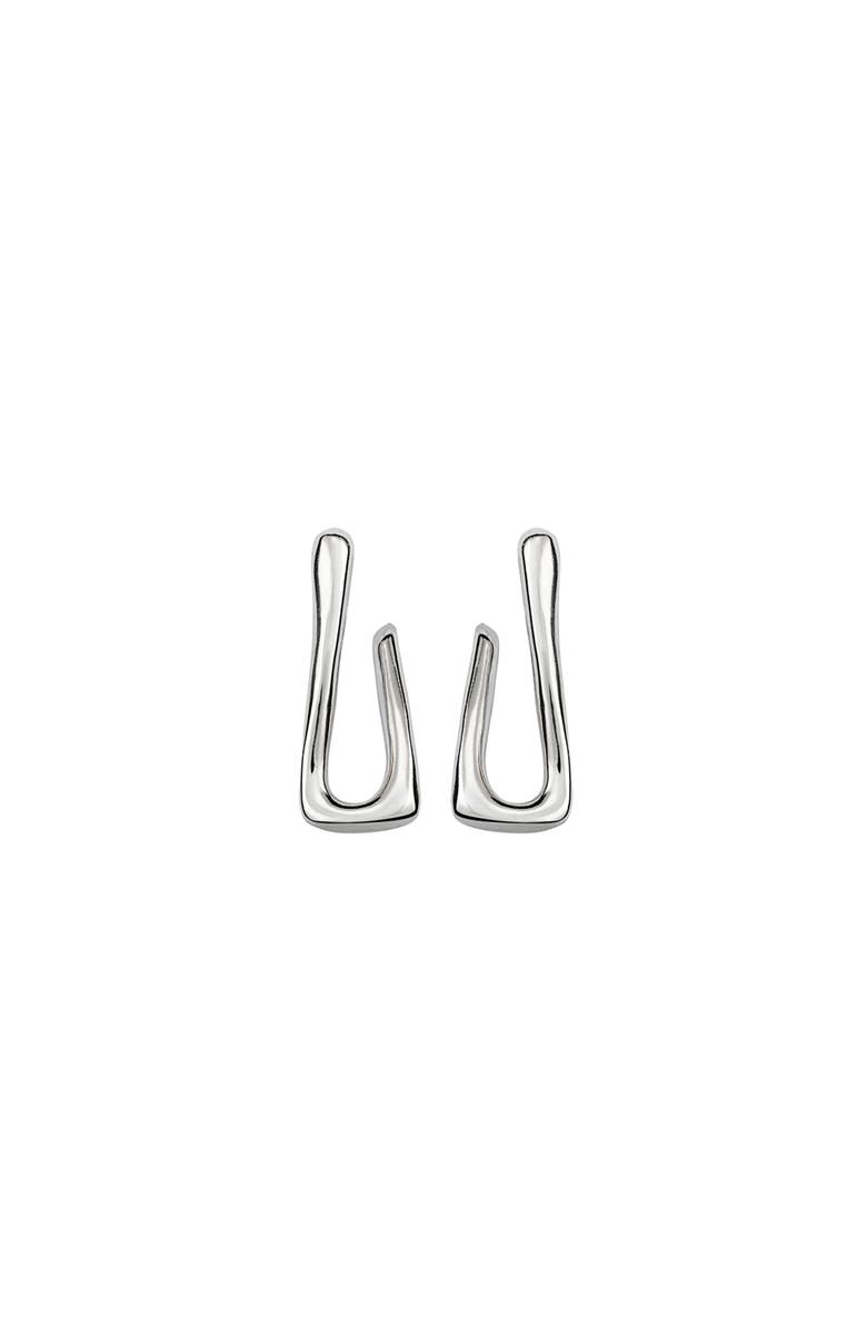 UNODE50 Wave Hoop Earrings, Main, color, Silver
