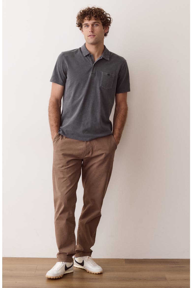 Luxe Slub Organic Cotton Pocket Polo, Alternate, color, ASPHALT