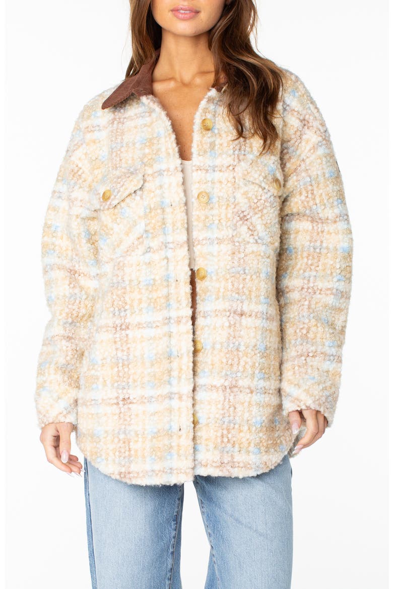 Overlander Fleece Shirt Jacket, Main, color, PEBBLE