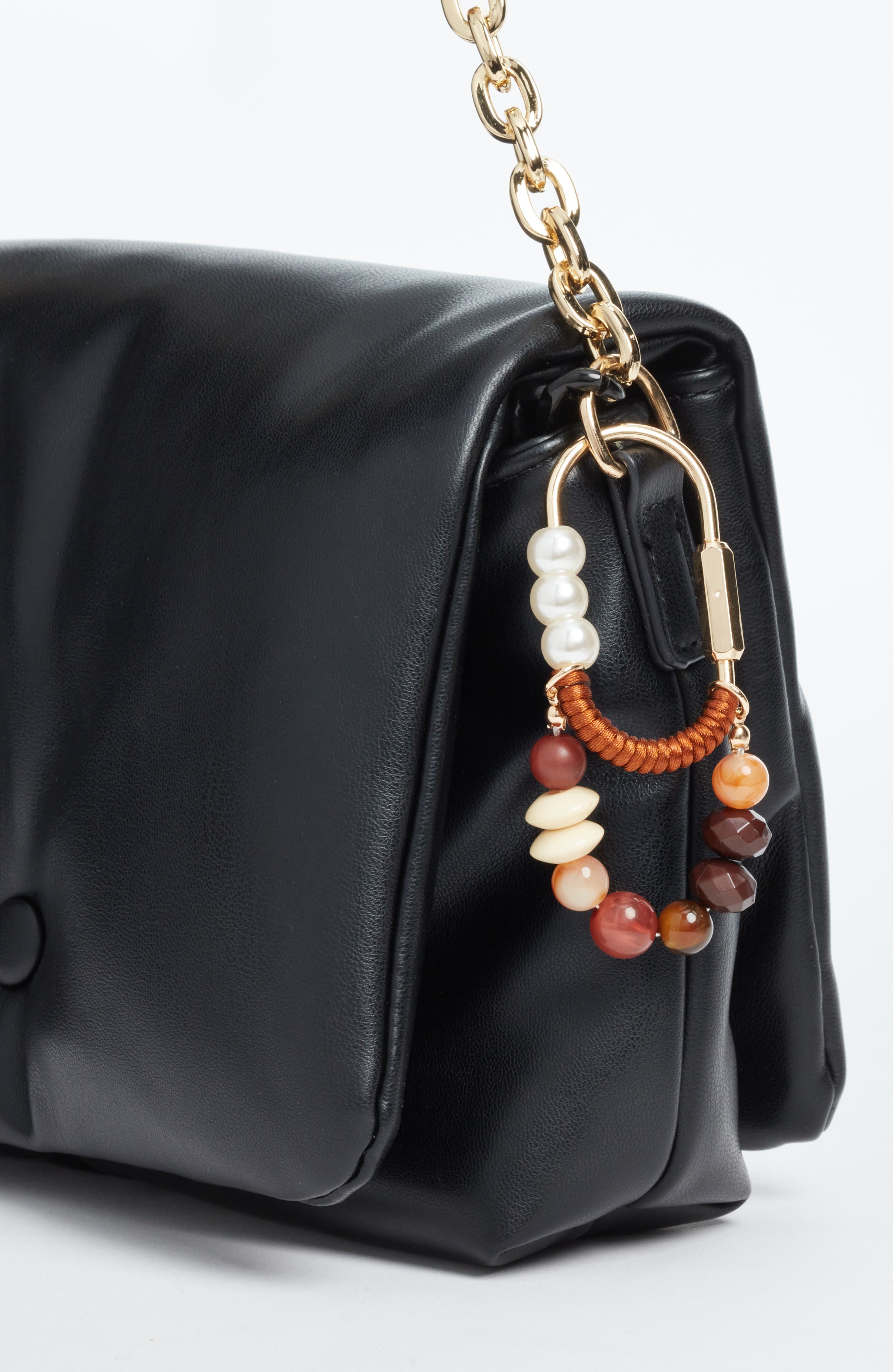 Chelsea28 Beaded Carabiner Bag Charm, Alternate, color, Brown Multi- Gold