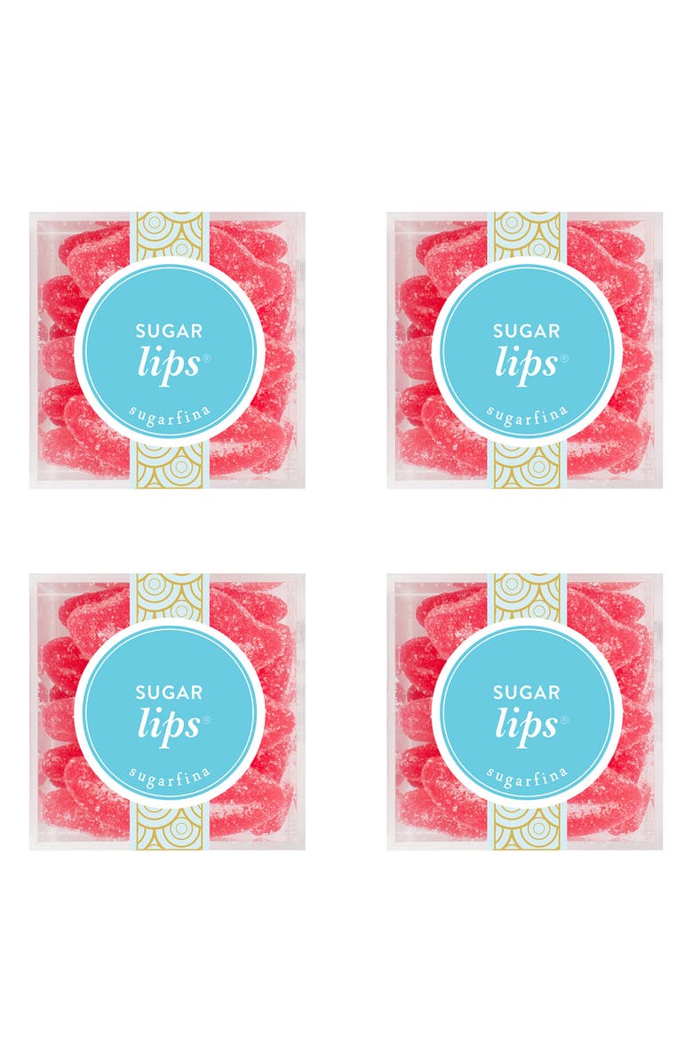 sugarfina Sugar Lips Set of 4 Candy Cubes, Main, color, Blue
