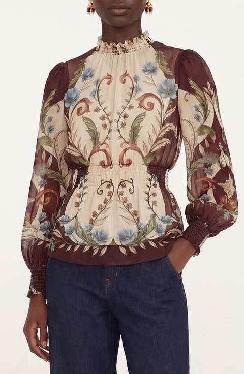 Millena Smocked Long Sleeve Top
