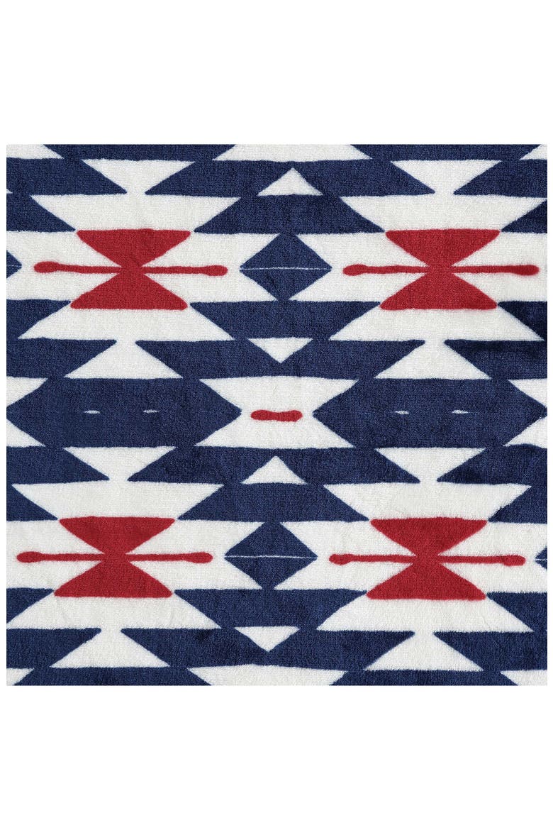 Geo Print Soft Plush Fleece Throw, Alternate, color, DARK BLUE