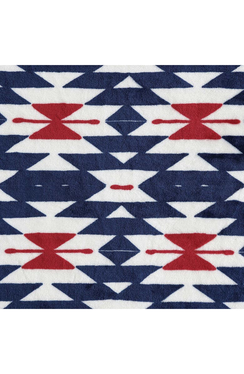 Wrangler Geo Print Soft Plush Fleece Throw, Alternate, color, Dark Blue