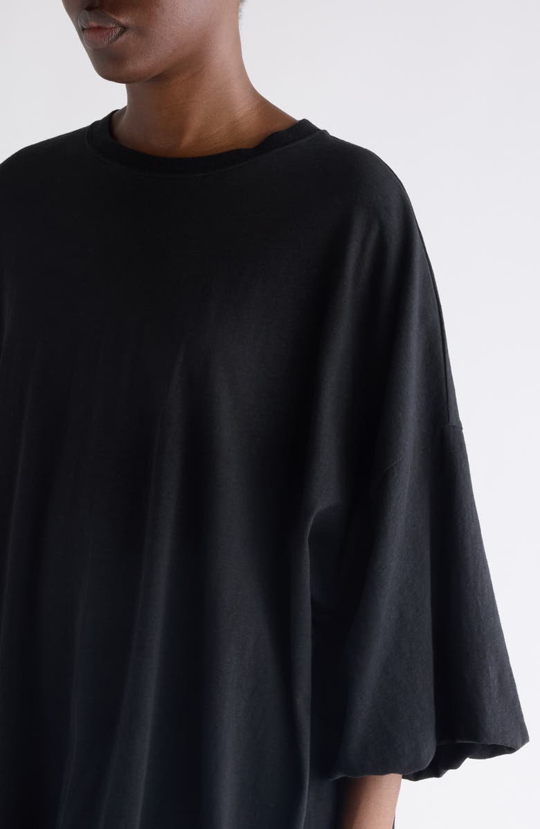 Acne Studios Gathered Oversize 1996 Logo Graphic T-Shirt, Alternate, color, Black