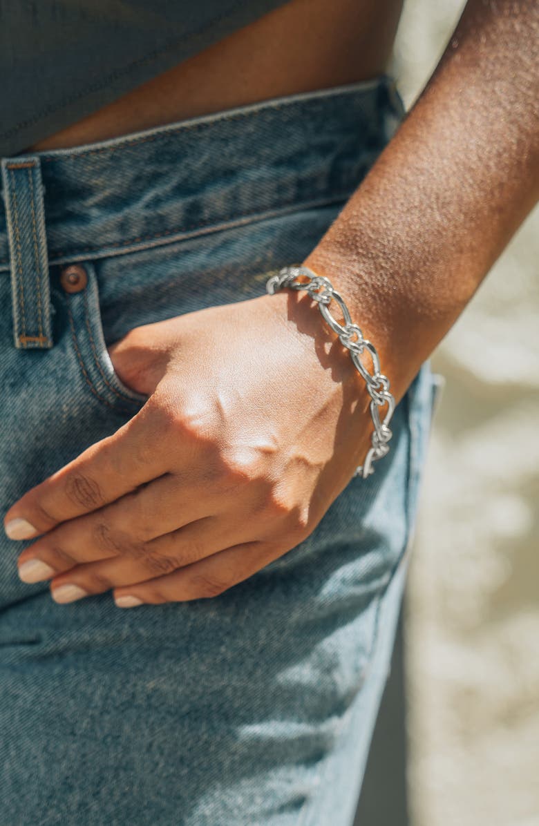 Sterling Forever Amoura Open Link Bracelet, Alternate, color, Silver