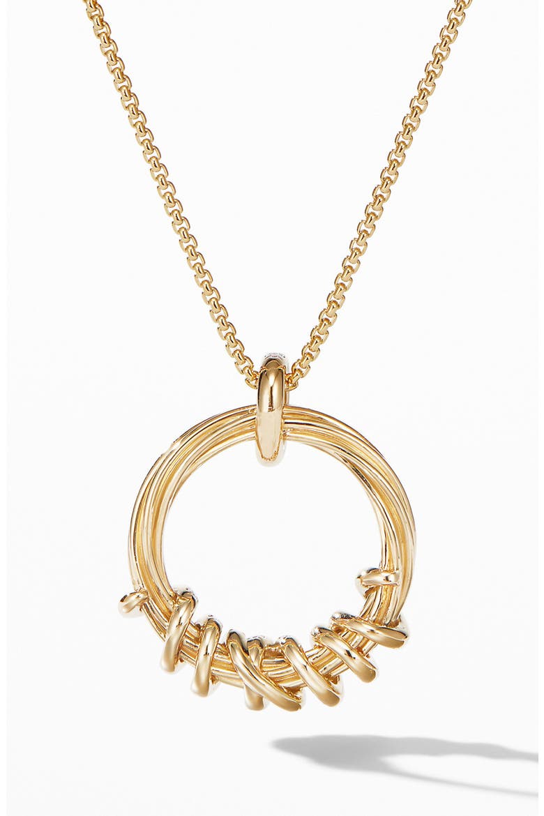 Helena Round Pendant Necklace in 18K Yellow Gold with Diamonds, Alternate, color, GOLD/ DIAMOND