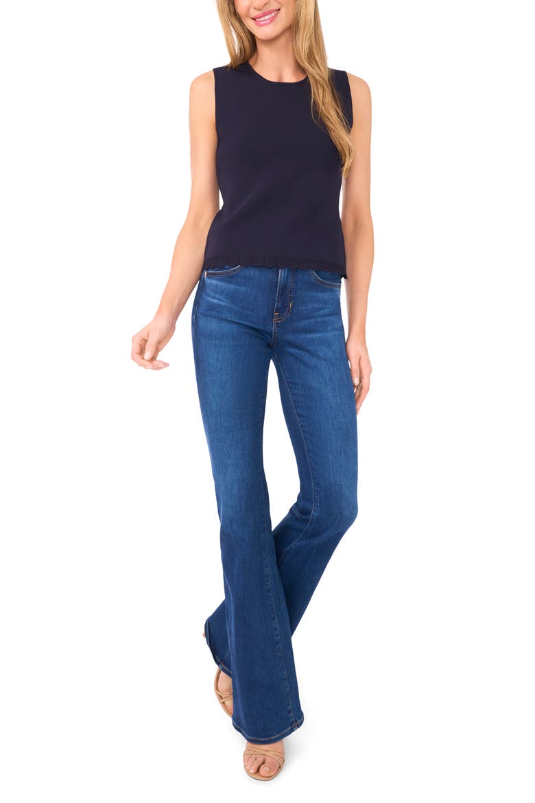 Scallop Hem Sleeveless Sweater, Alternate, color, BARITONE BLUE