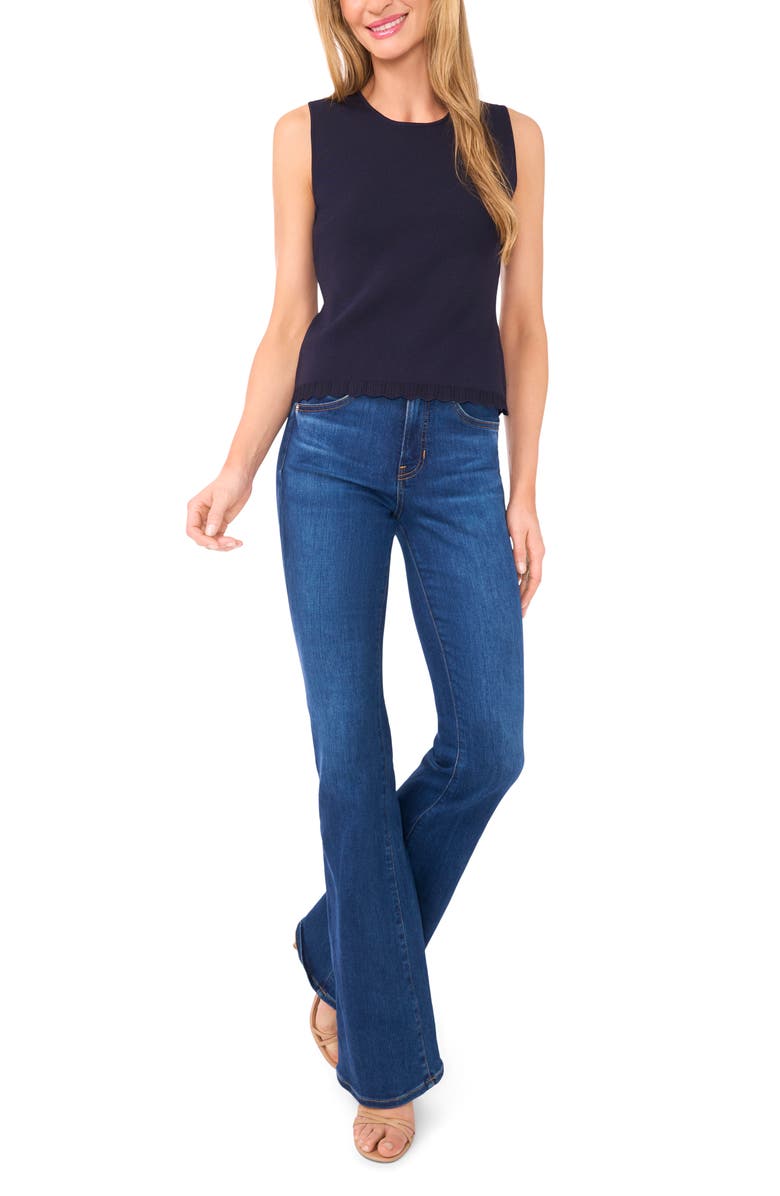 Ted Baker Scallop Hem Sleeveless Sweater, Alternate, color, Baritone Blue