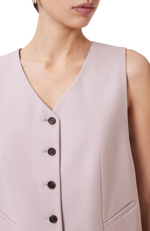 Allsaints Womens Aleida V-neck Sleeveless Stretch-woven Waistcoat Mauve Chalk Pi