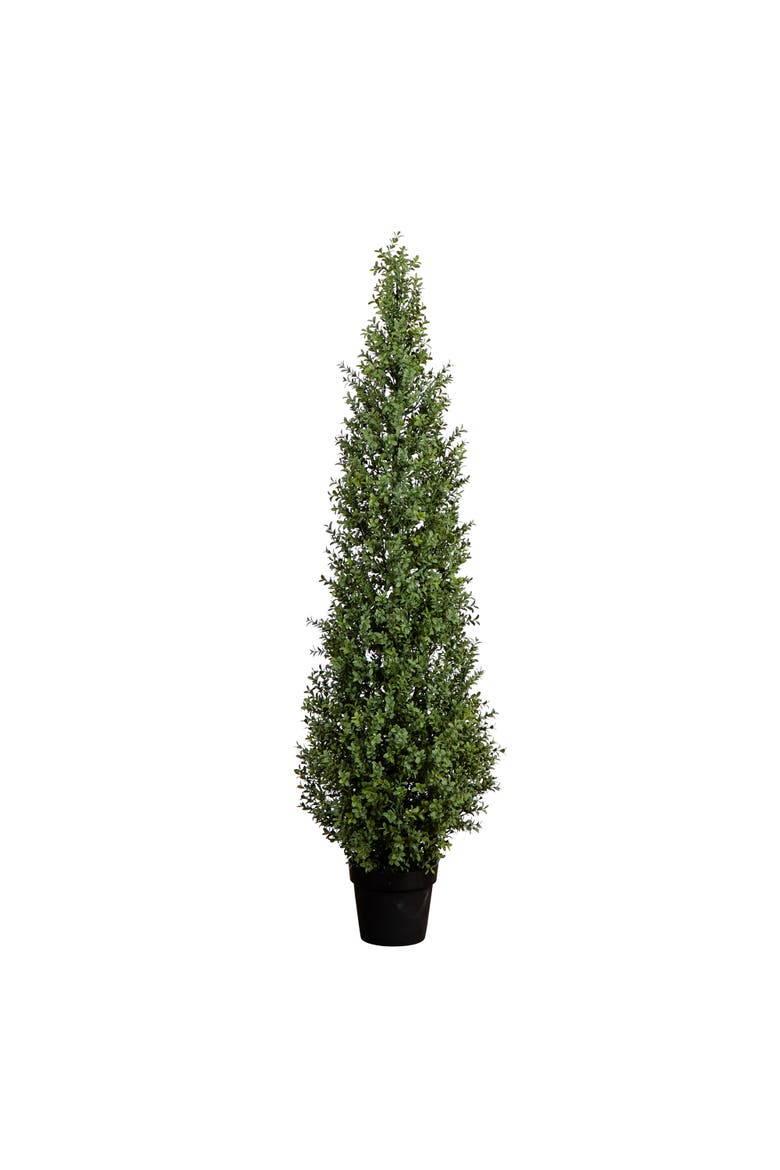 5-ft UV Resistant Artificial Boxwood Topiary Tree, Main, color, Green