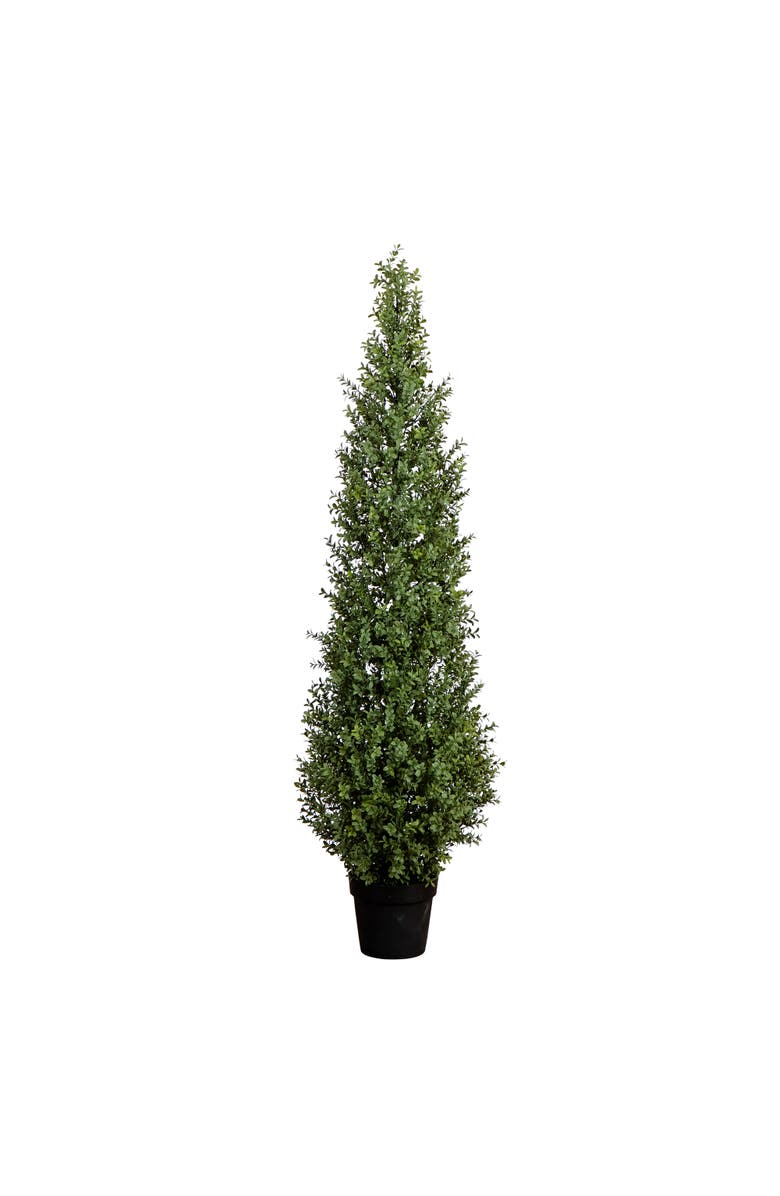 NEARLY NATURAL 5-ft UV Resistant Artificial Boxwood Topiary Tree, Main, color, Green