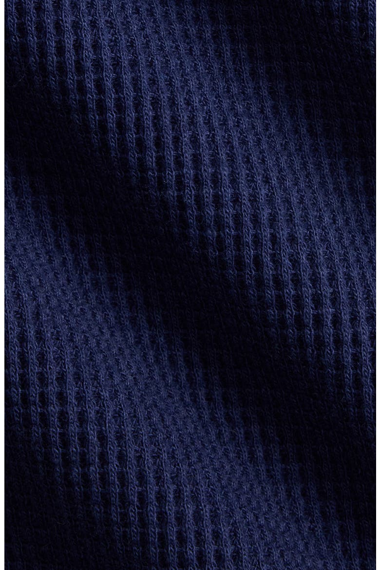 Waffle Knit Cotton & Linen Camp Shirt, Alternate, color, NEWPORT NAVY