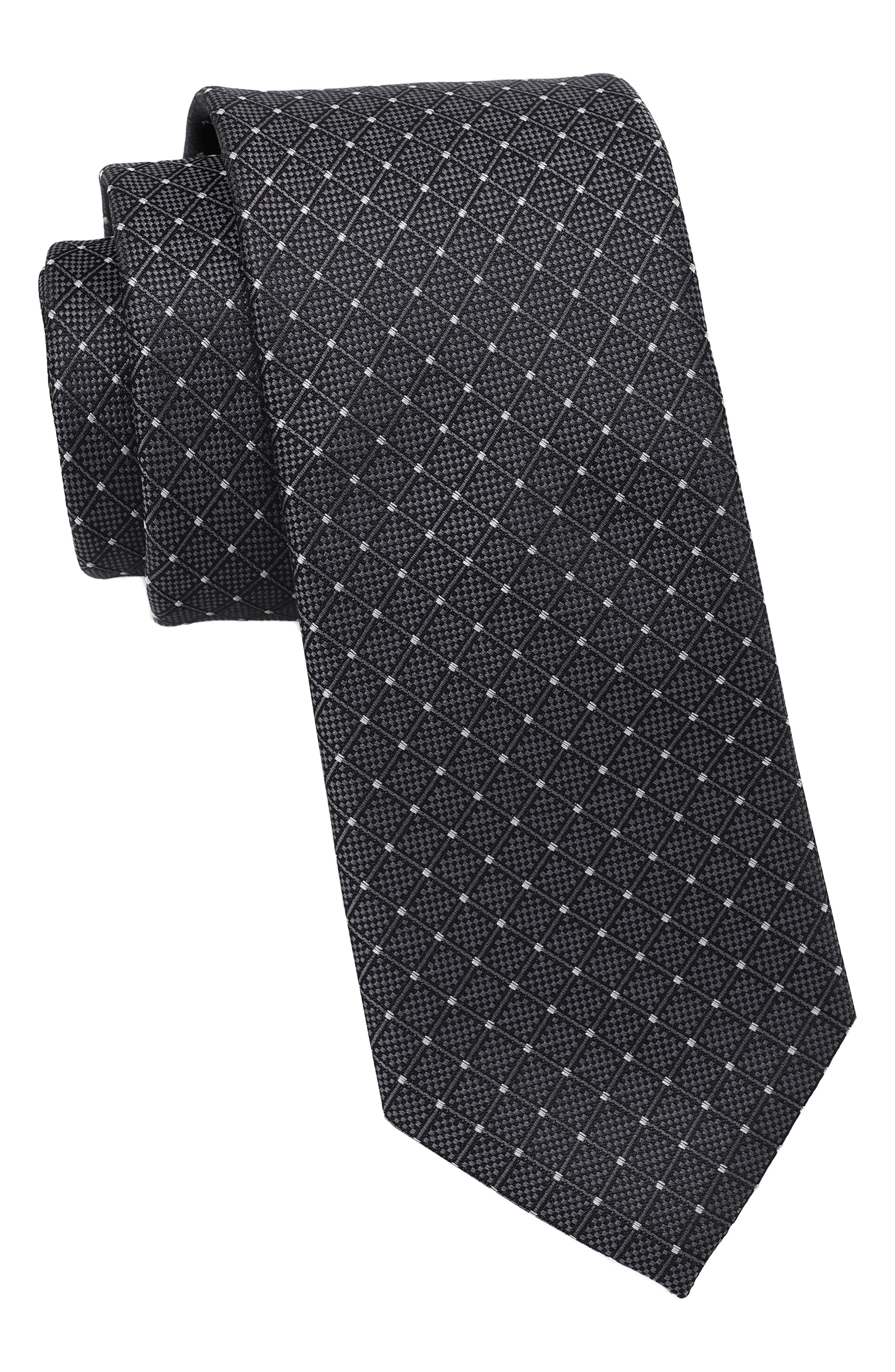 Textured Grid Dot Tie