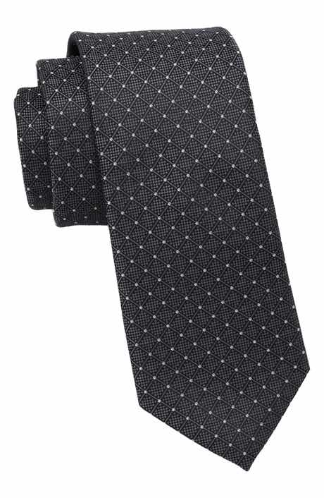 Textured Grid Dot Tie