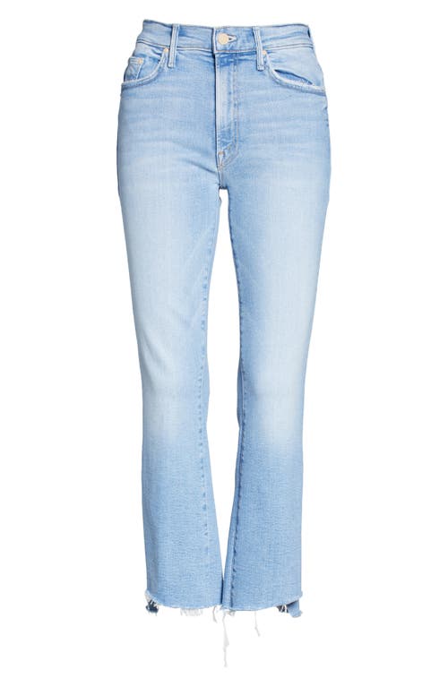 Mother The Insider Cropped Frayed High-rise Flared Jeans In Blue