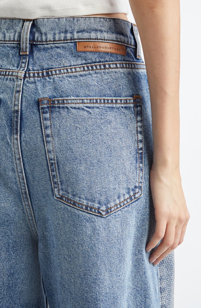 Stella McCartney Hotfix Wide Leg Jeans, Alternate, color, Vintage Blue Denim