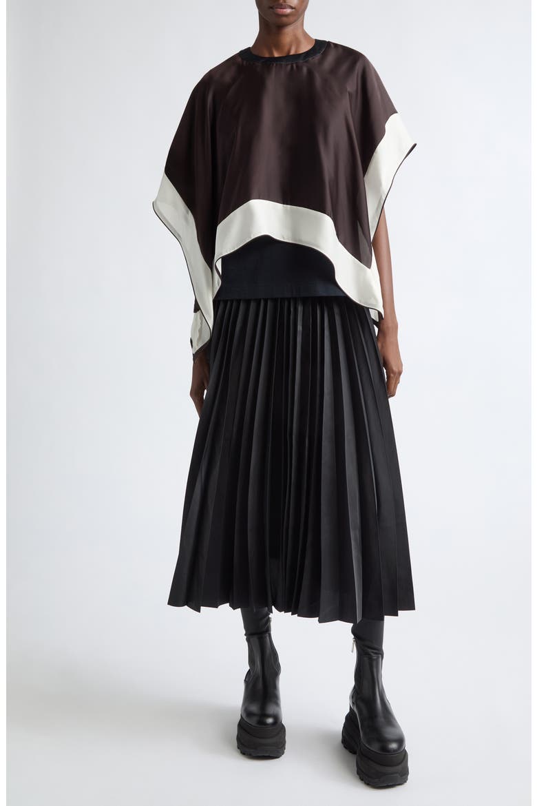 Pleated Cargo Midi Skirt, Alternate, color, BLACK