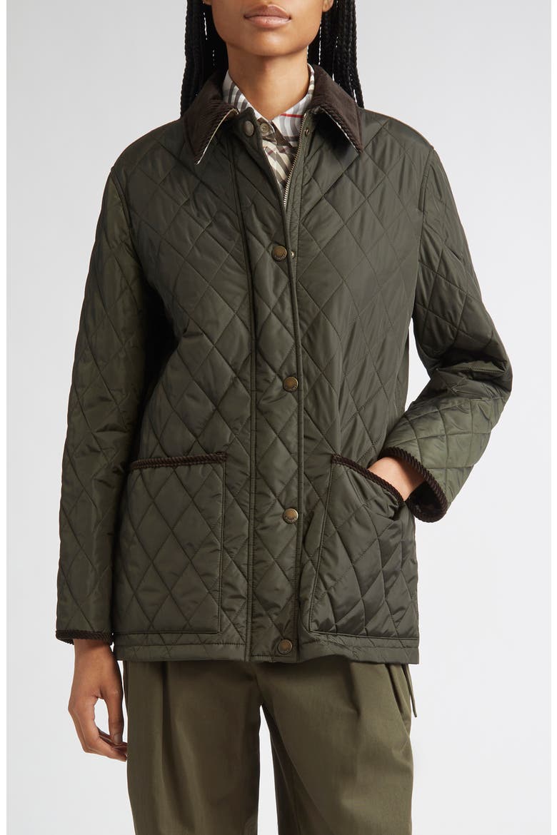 Quilted Nylon Coat, Main, color, SHALE/ BRUSH IP CHECK