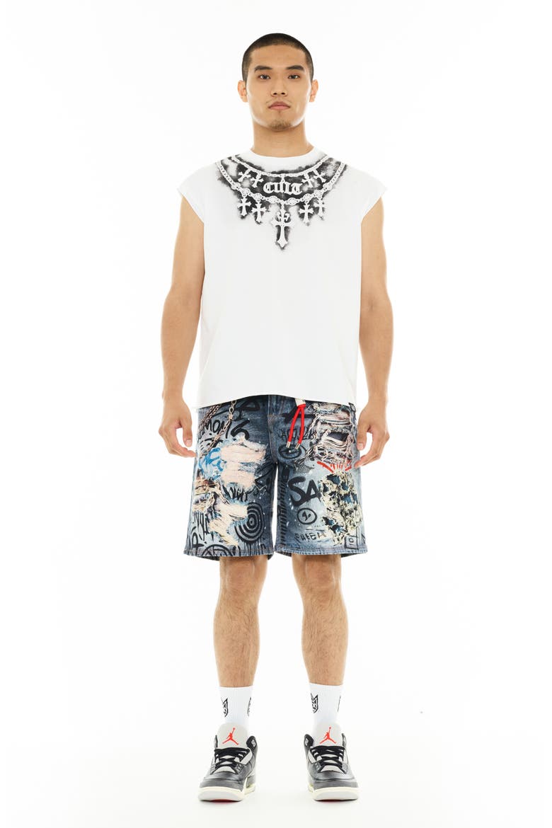 Grunge Distressed Denim Shorts, Alternate, color, DIGITAL