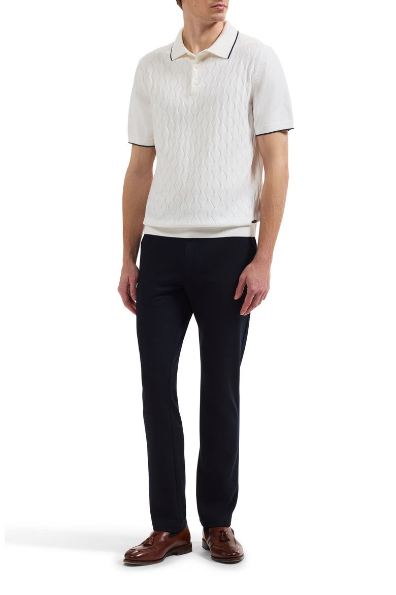 Argyle Short Sleeve Polo Sweater, Alternate, color, CHALK