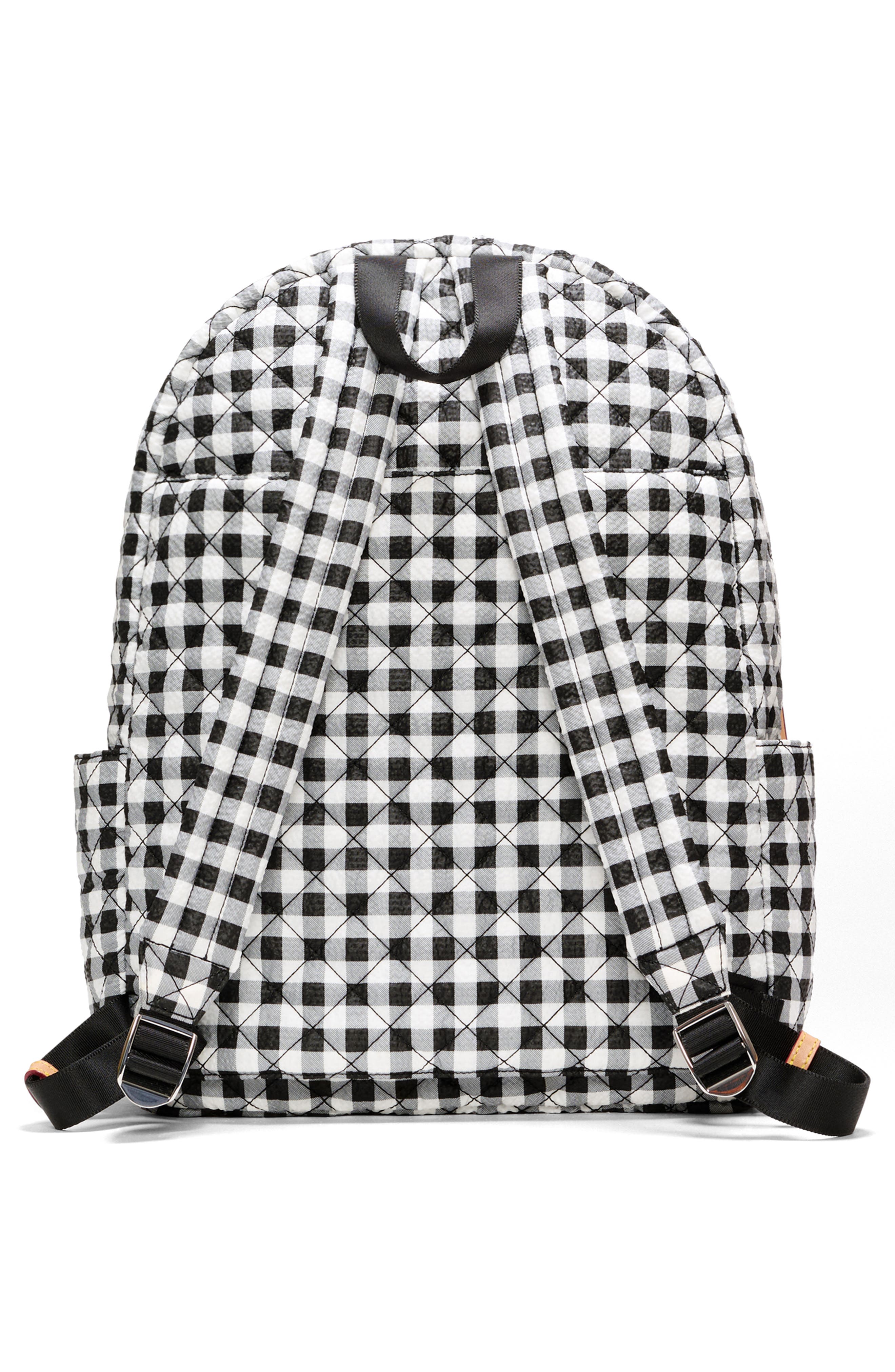 Metro Deluxe Backpack, Alternate, color, BLACK/ WHITE GINGHAM