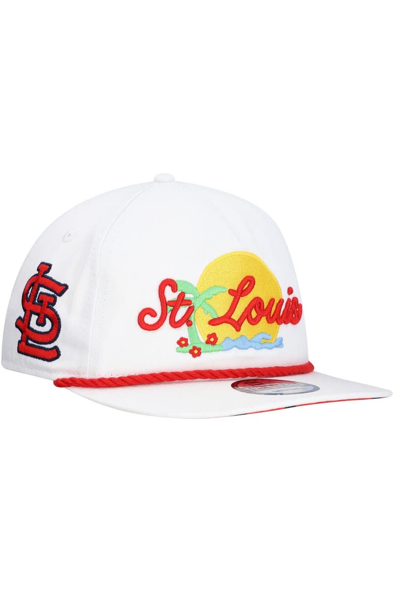 Men's New Era White St. Louis Cardinals Paradise Golfer Adjustable Hat, Main, color, White