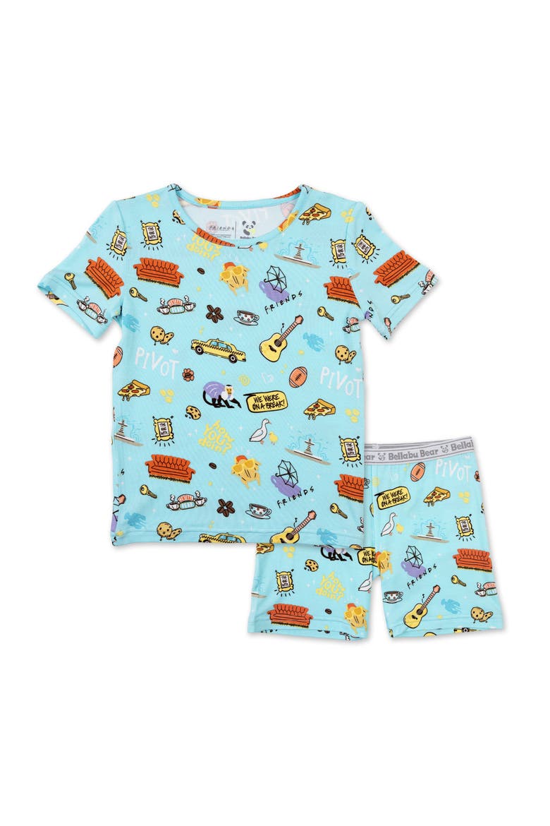 Friends Kids 2-Piece Short Sleeve & Shorts Pajama Set, Main, color, Friends