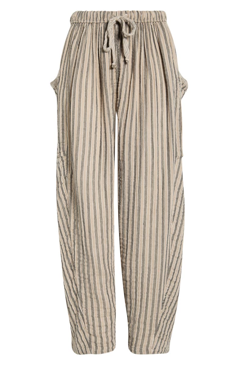 Free People Quin Stripe Cotton Drawstring Pants, Alternate, color,