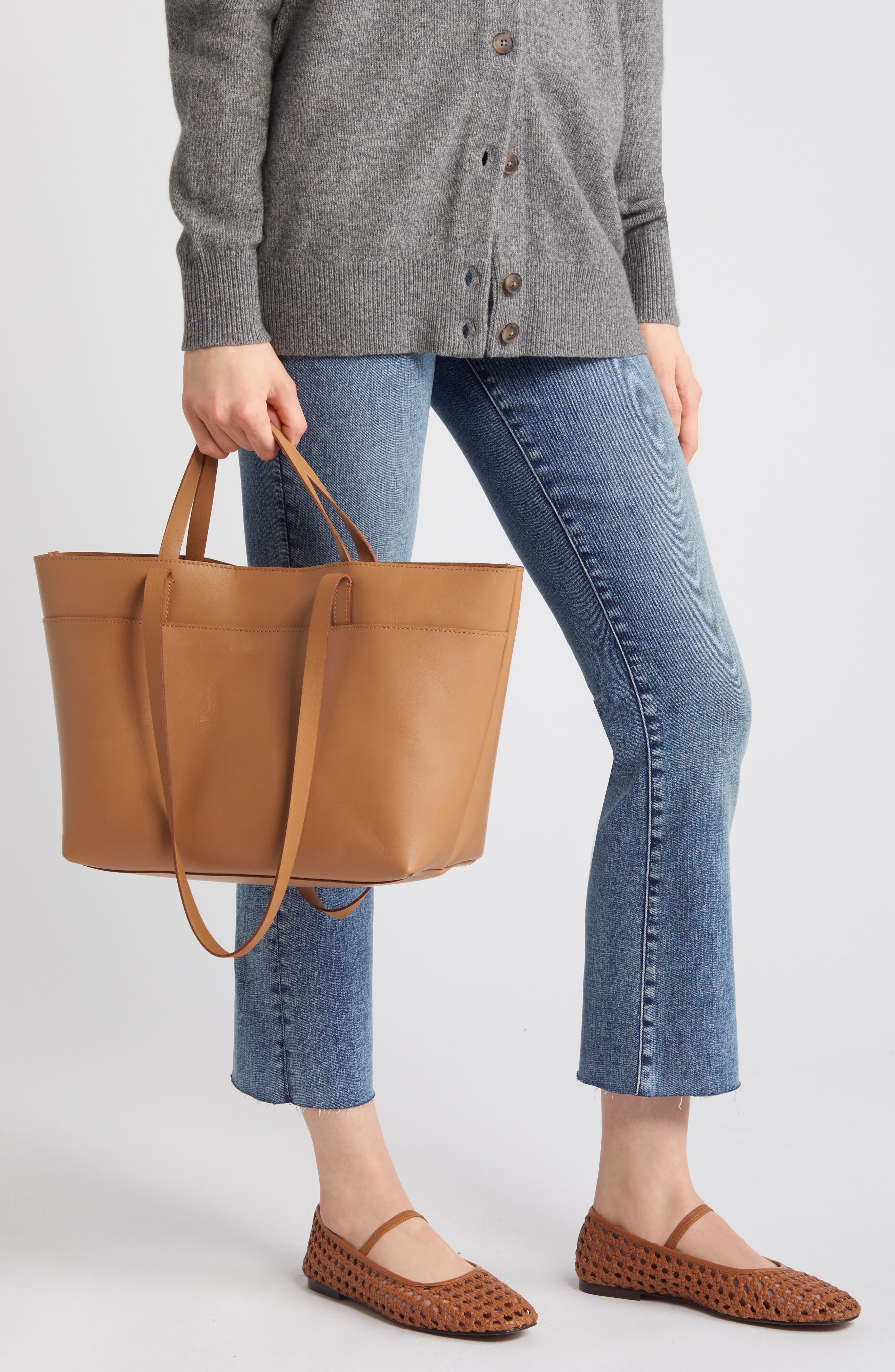 Madewell Medium Essentials Leather East/West Tote, Alternate, color, 