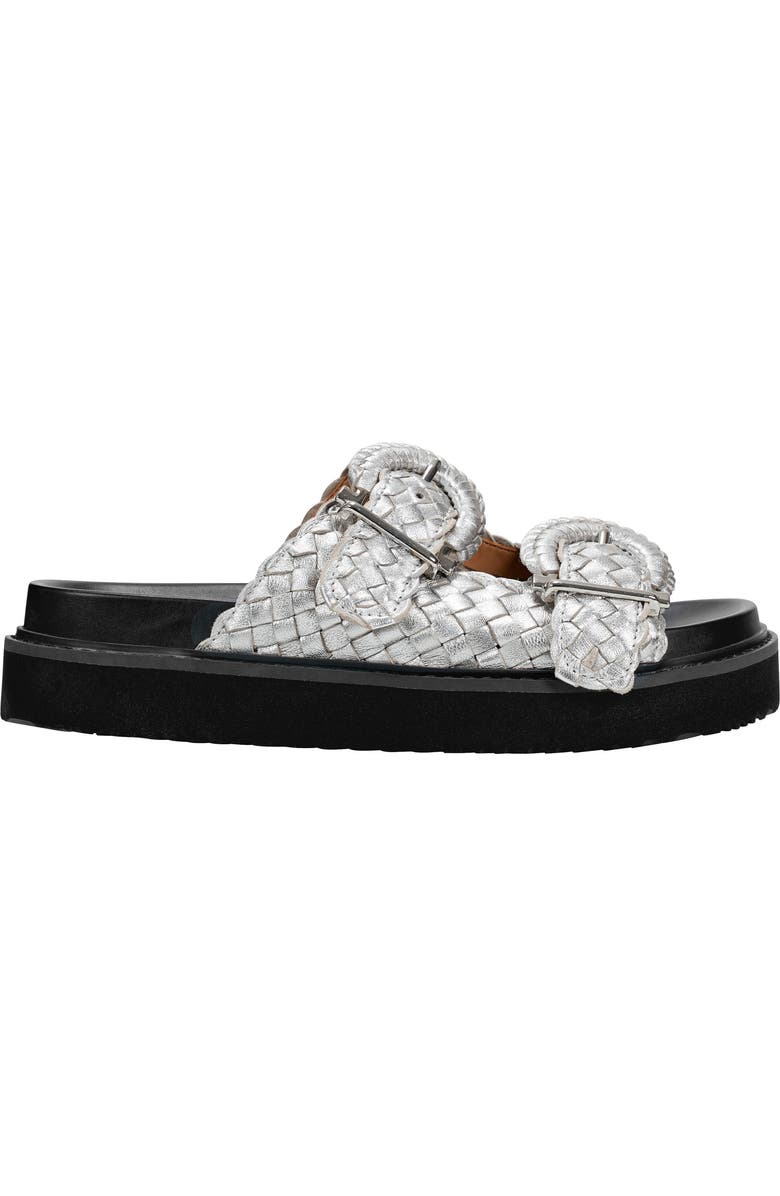 Marc Fisher LTD Auggie Two Strap Sandal, Alternate, color, Silver
