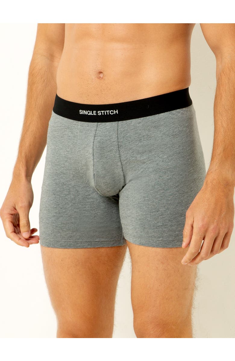 Single Stitch Cotton Modal Boxer Brief 4-Pack, Alternate, color, Black Blue Gray
