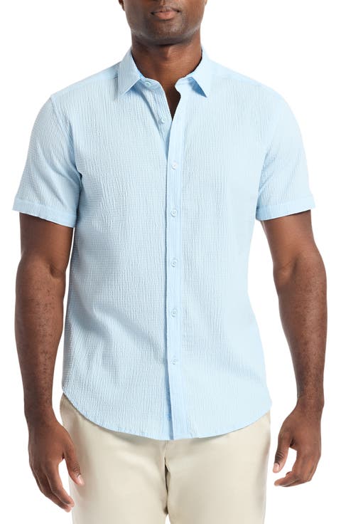 Harbor Short Sleeve Stretch Cotton Button-Up Shirt