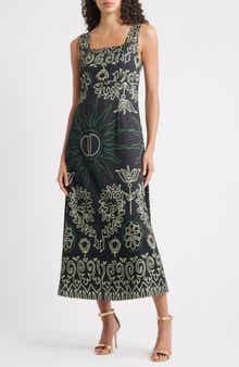 CIEBON Enza Floral Print A-Line Dress