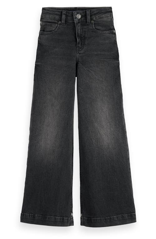 Scotch & Soda Kids' The Wave Wide Leg Jeans In Black