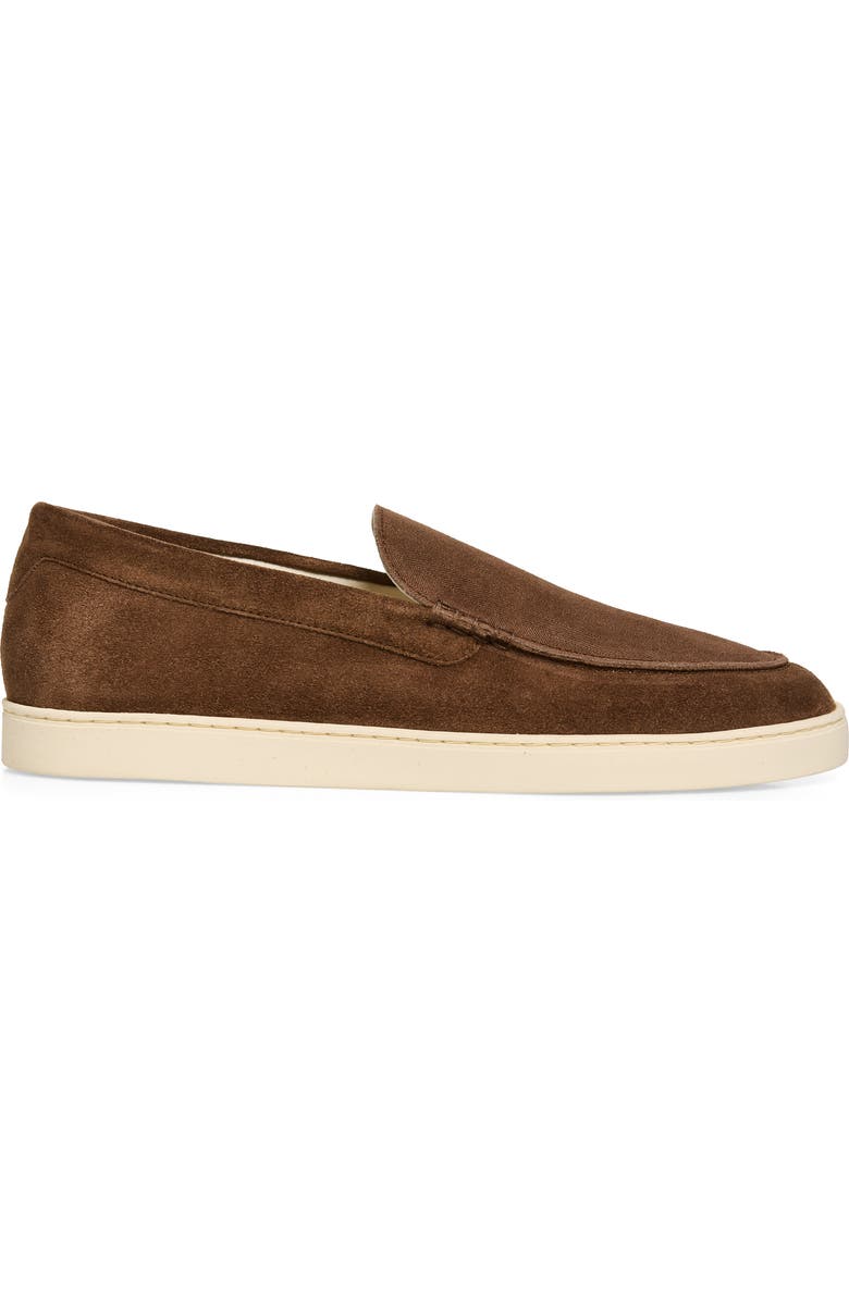 Brunello Cucinelli Chevron Embossed Suede Loafer, Alternate, color, Dark Brown