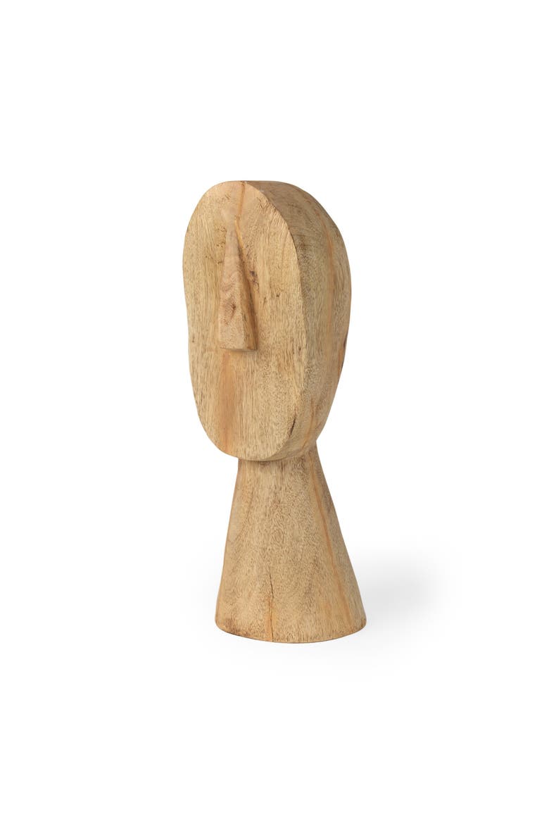 Ivan Wooden Head Sculpture, Main, color, Brown