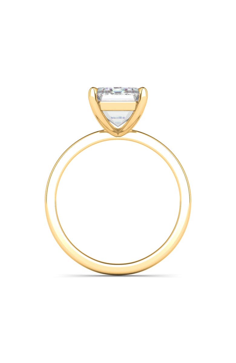 HauteCarat Emerald Cut Lab Created Diamond Ring, Alternate, color, 2.00 Ctw 18K Yellow Gold