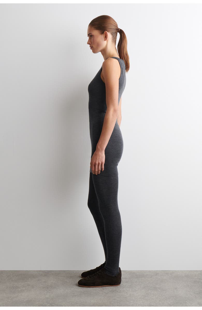 COS Seamless Merino Wool Mini Dress, Alternate, color, Charcoal Mélange