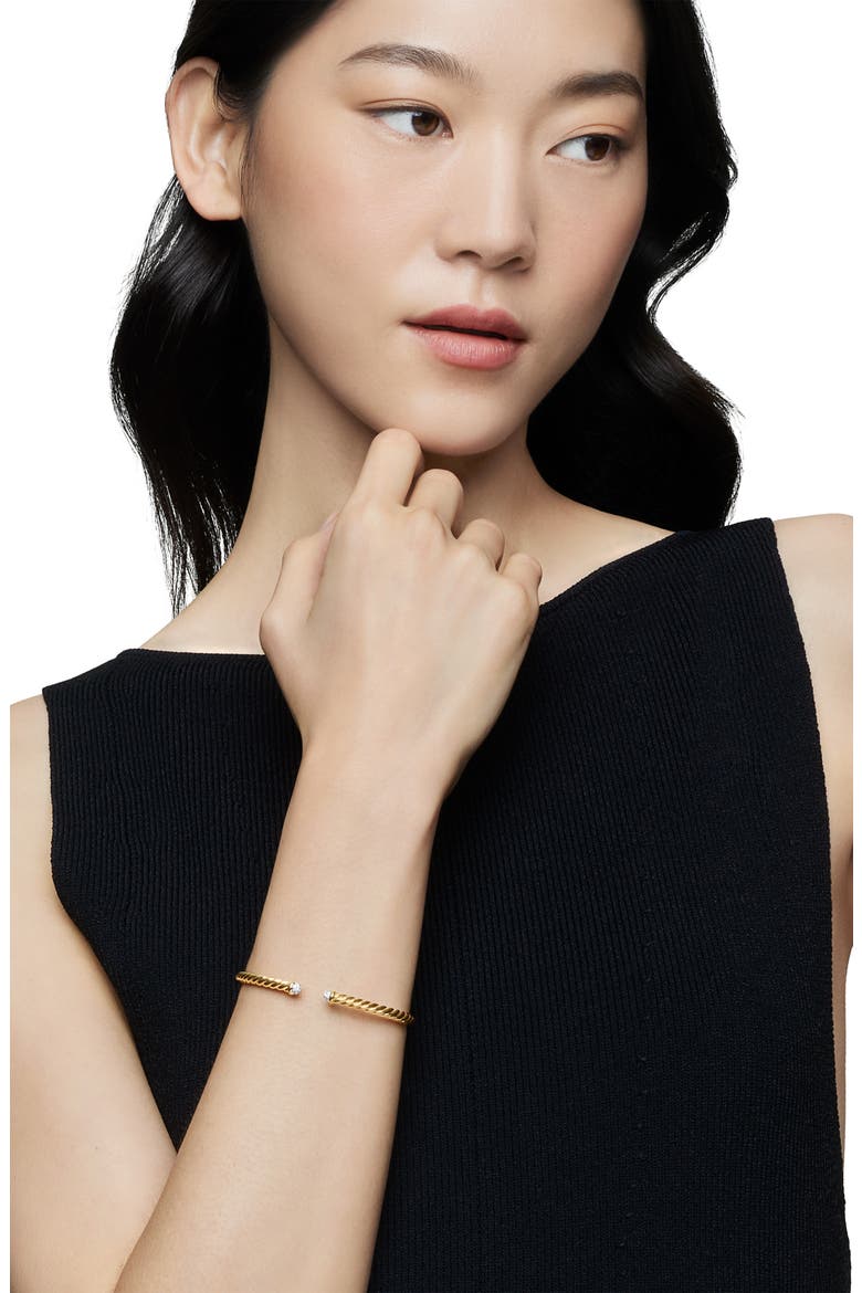 Precious Cable Cuff Bracelet in Gold, The Cable Classics Collection, Alternate, color, DI 18KYG