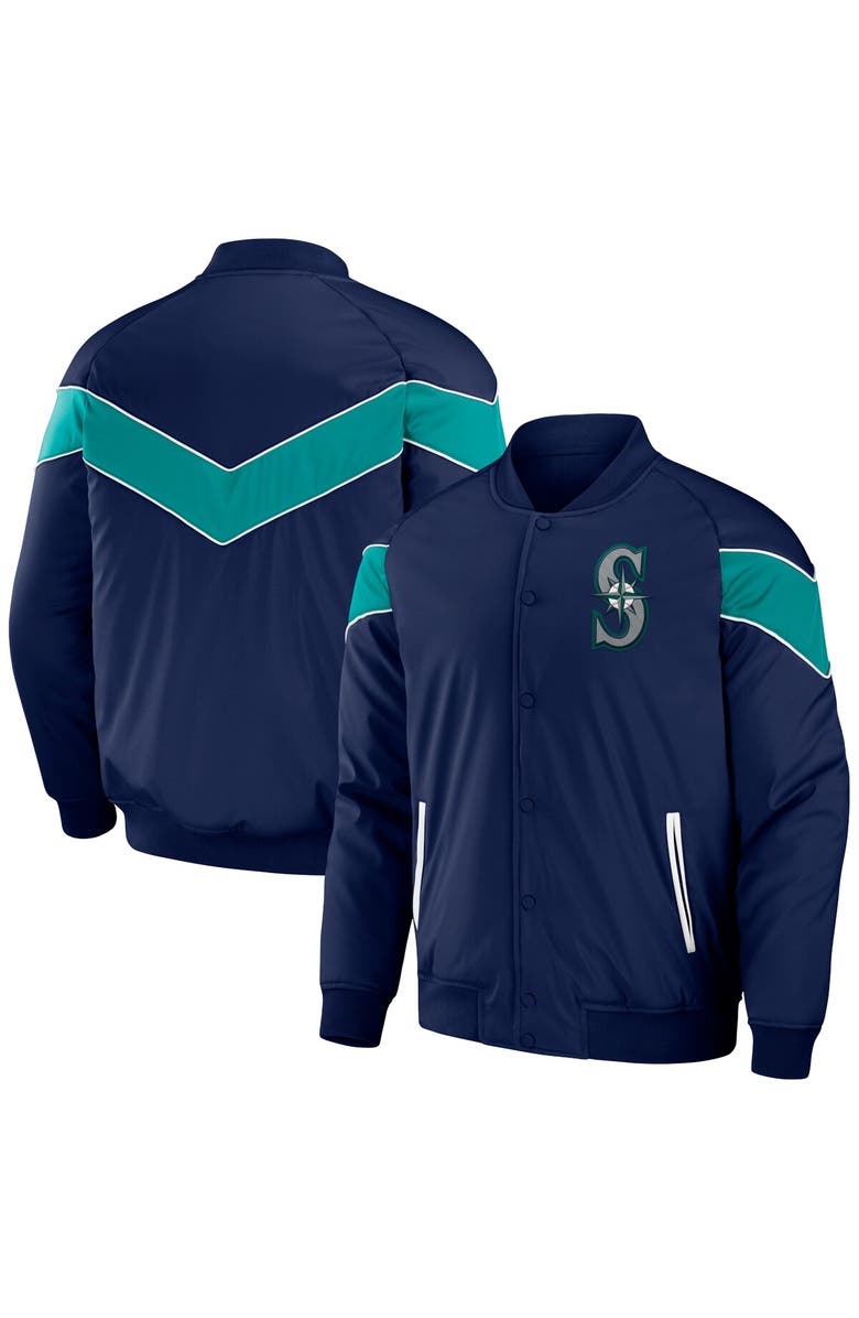 Darius Rucker Collection by Fanatics Men's Darius Rucker Collection by Fanatics Navy Seattle Mariners Baseball Raglan Full-Snap Jacket, Main, color, Navy