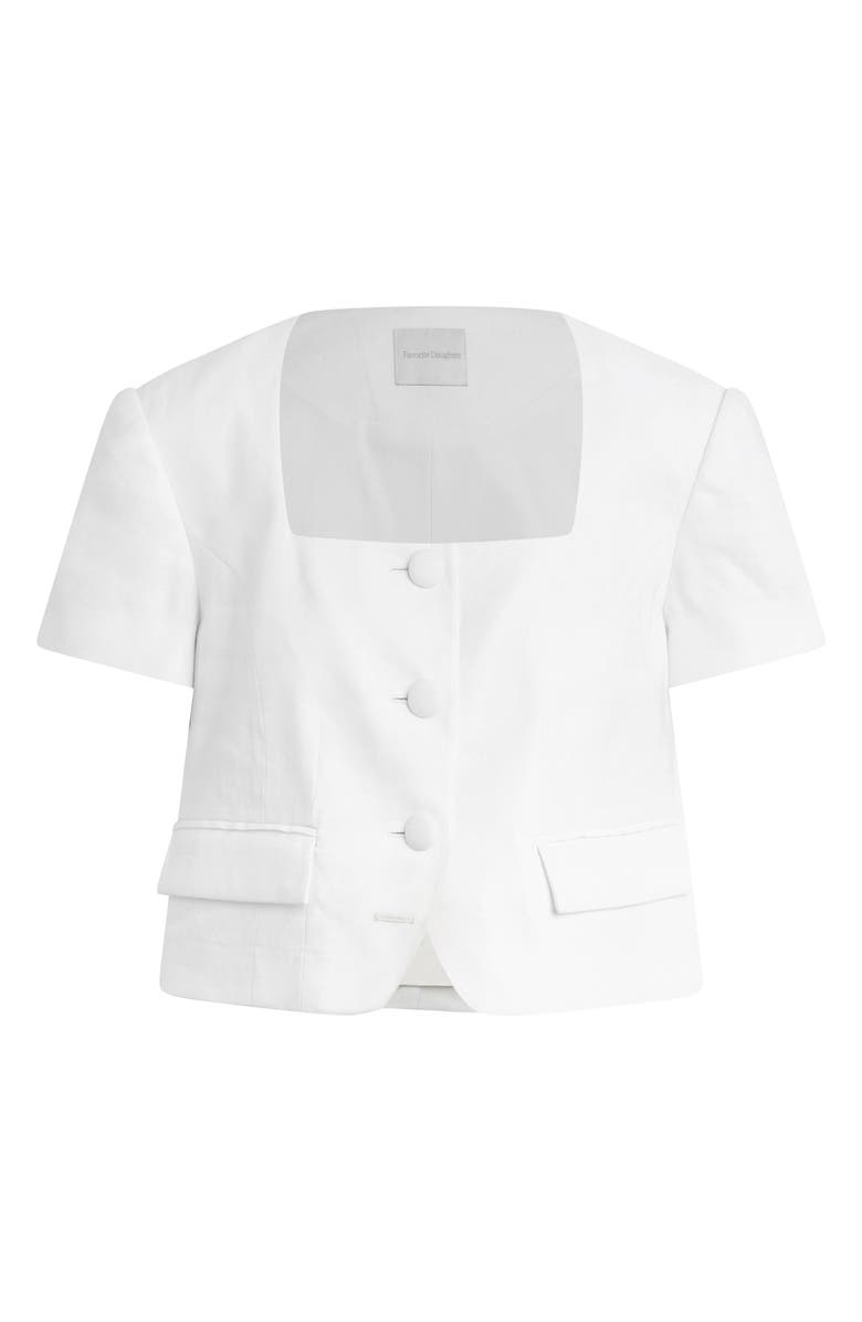 Favorite Daughter The Mayfair Linen Blend Top, Alternate, color, White