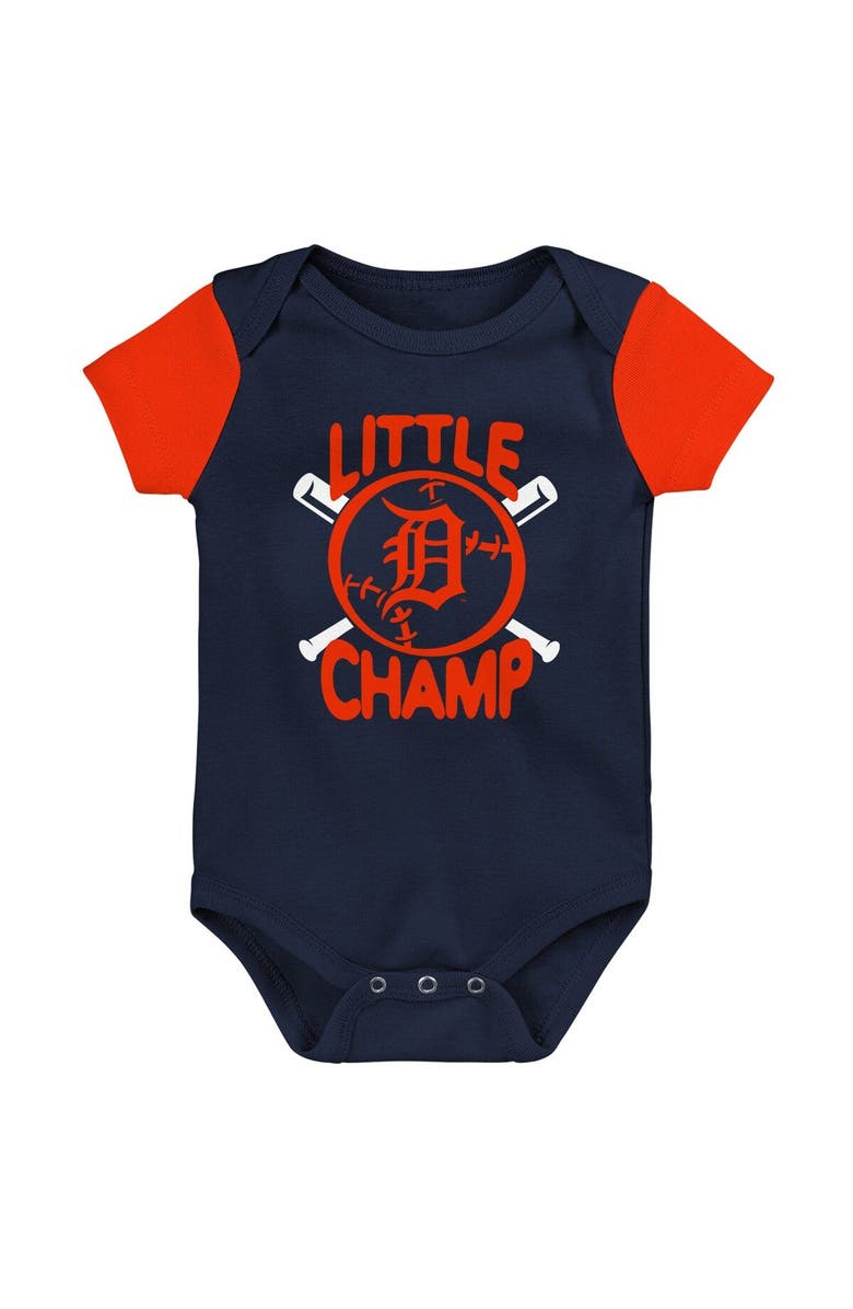 Outerstuff Newborn & Infant Navy Detroit Tigers Little Champ Three-Pack Bodysuit Bib & Booties Set, Alternate, color, Navy