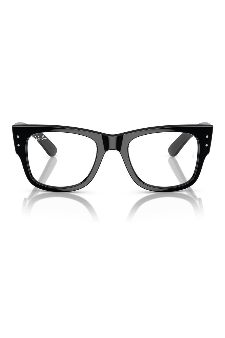 Mega Wayfarer 51mm Square Optical Glasses, Main, color, BLACK
