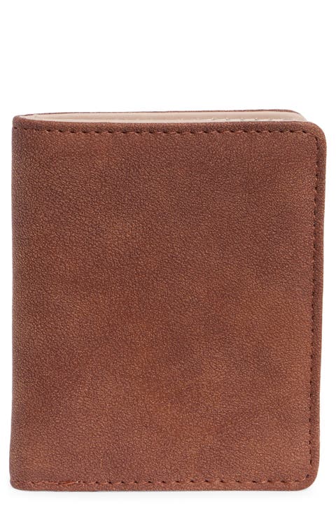 Faux Suede Bifold Card Case