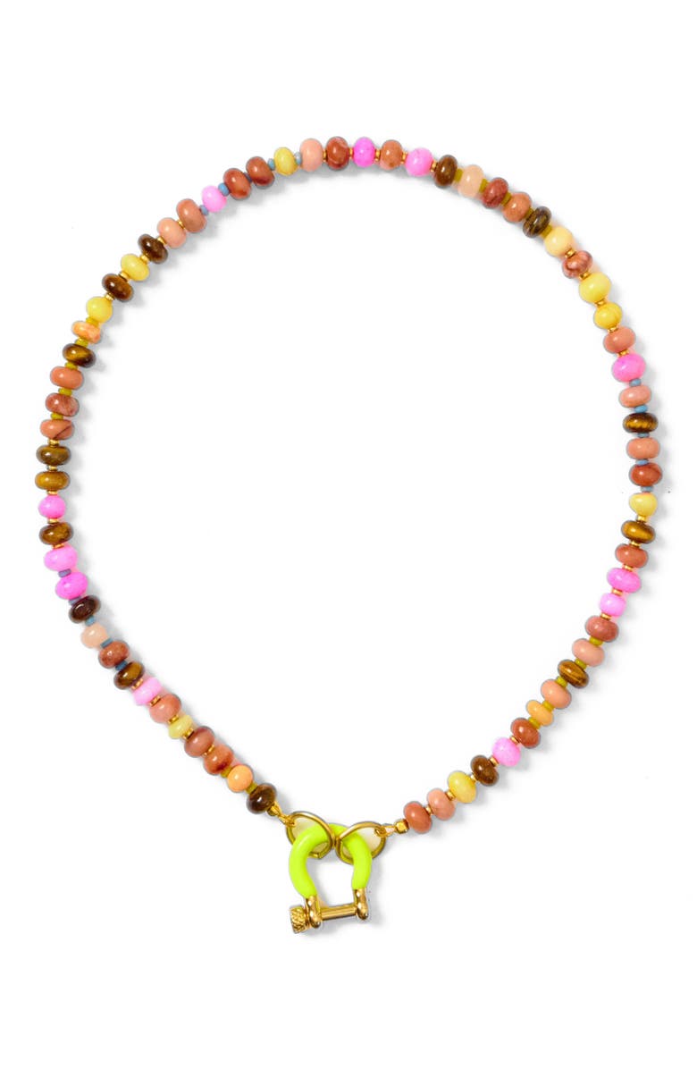 SHOP SPICY DAN Chikin Mixed Gemstone Gold Plated Necklace, Alternate, color, Mixed Gemstone