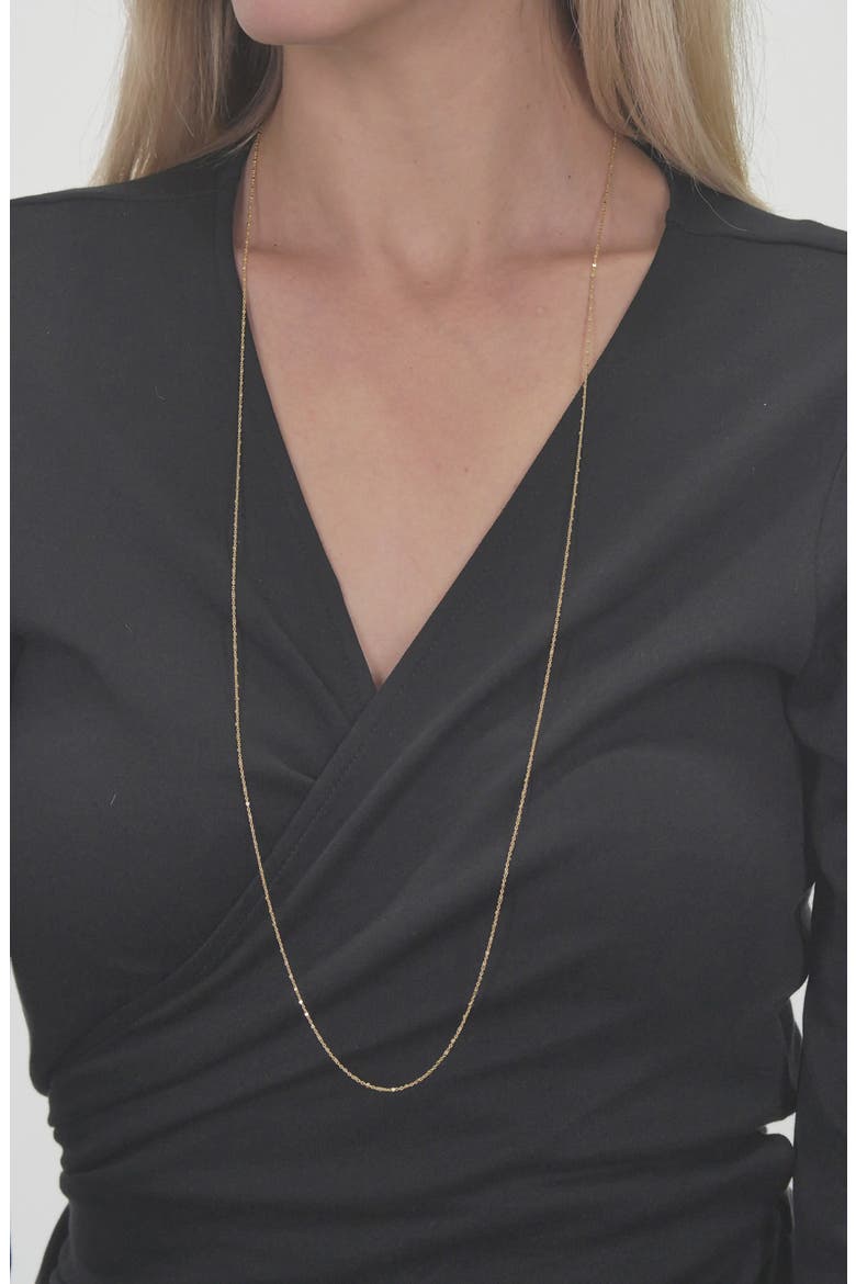 14K Gold Long Beaded Chain Necklace (Nordstrom Exclusive), Alternate, color, YELLOW GOLD