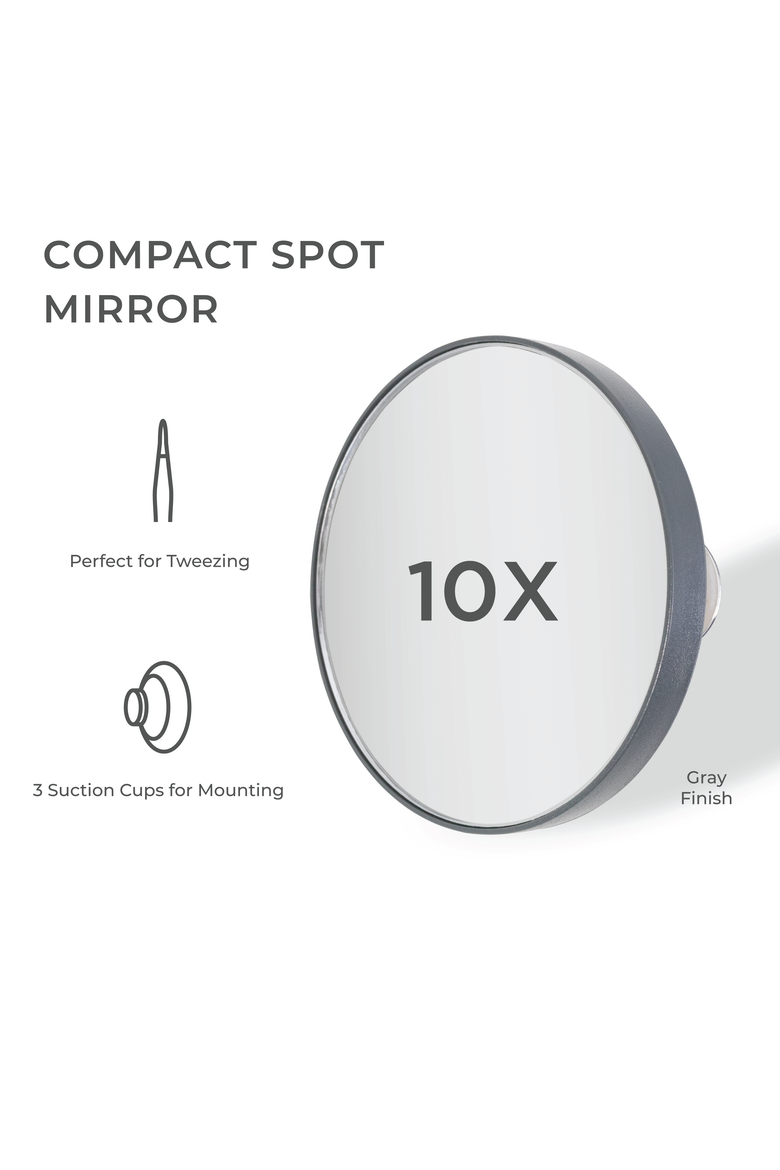 Compact Mirror with 10X Magnification & Suction Cup, Main, color, Gray